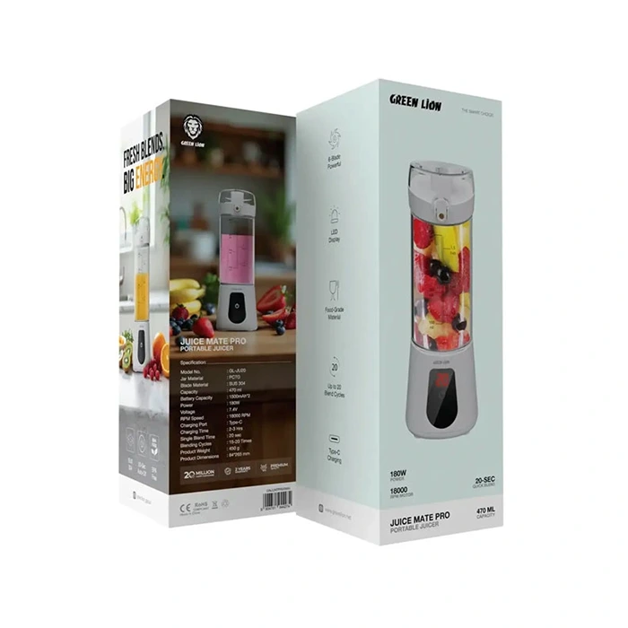مخلوط کن قابل حمل گرین لاین Green Lion Juice Mate Pro GNJUMTPR20BK ظرفیت 470 میلی لیتر - Image 2