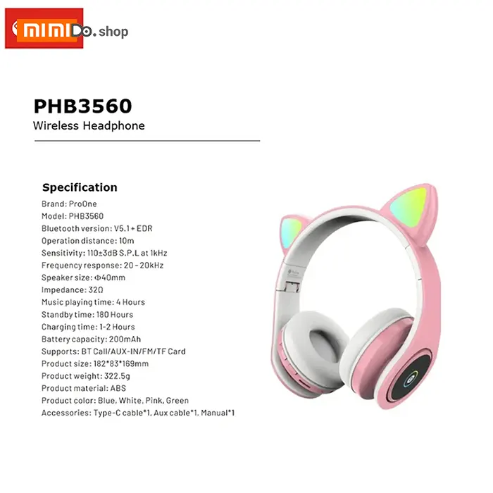 هدفون بلوتوثی پرووان Proone PHB3560 - Image 13